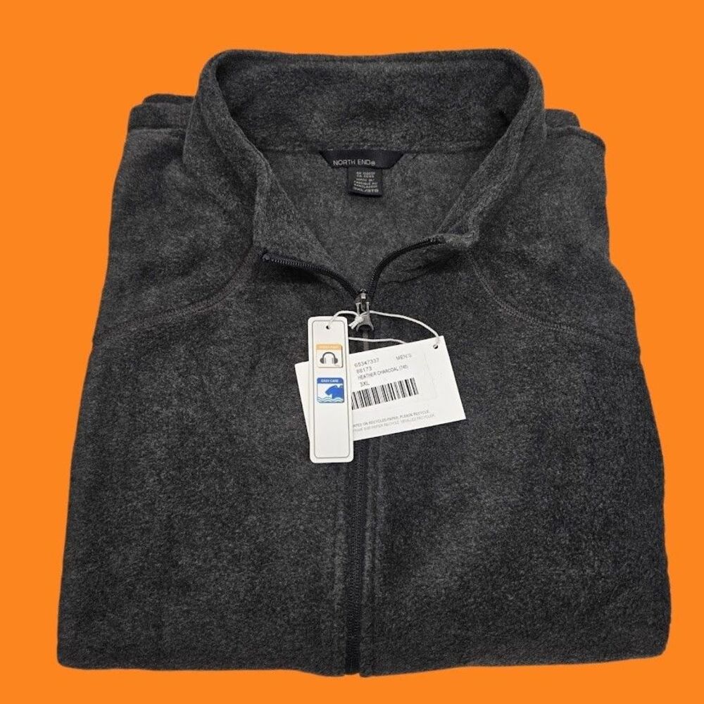 Men’s 3XL North End Voyage Vest Heather Charcoal Fleece Zip Pockets Audio Port - Picture 5 of 12